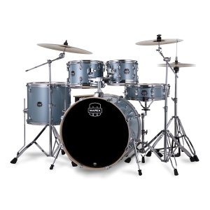Mapex Venus 5-Pcs Hybrid Acoustic Drum Kit VE5295FTCVJ With Cymbals Hardware and Throne - Aqua Blue Sparkle