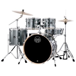 Mapex Venus 5-Pcs Hybrid Acoustic Drum Kit VE5295FTVC With Hardware & Throne - Steel Blue Metallic