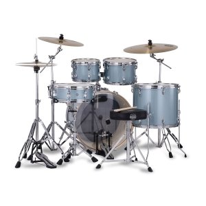 Mapex Venus 5-Pcs Hybrid Acoustic Drum Kit VE5295FTCVJ With Cymbals Hardware and Throne - Aqua Blue Sparkle