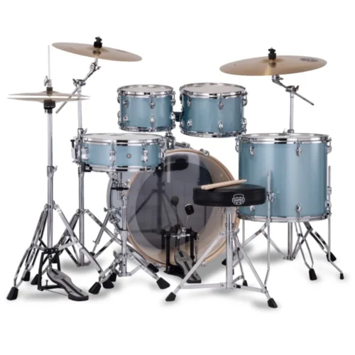 Mapex Venus 5 Piece Acoustic Drum Set with Hardware & Throne - Aqua Blue Sparkle 3 Mapex Venus 5 Piece Acoustic Drum Set with Hardware & Throne - Aqua Blue Sparkle