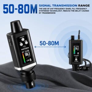 HY-EMX 1 UHF Wireless in Ear Monitor IEM System, Metal Transmitter & Receiver with Pro Earphones, 16 Ch, 50m Range, USB C Rechargeable, Expandable Multi-Receiver for Stage, Band & Live Performance