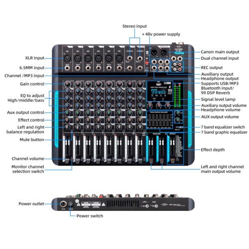 6a51f9858dd1591920667bceda5280a74bc062cc2d80825f2429f.jpg Hayden Audio HY-8FX 10-Channel Audio Mixer