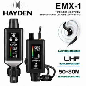 6a51fa79c62308f34d858b4101e3354da8a48dc342642210e9dea.jpg Hayden Audio HY-EMX 1 Wireless In-Ear Monitor System