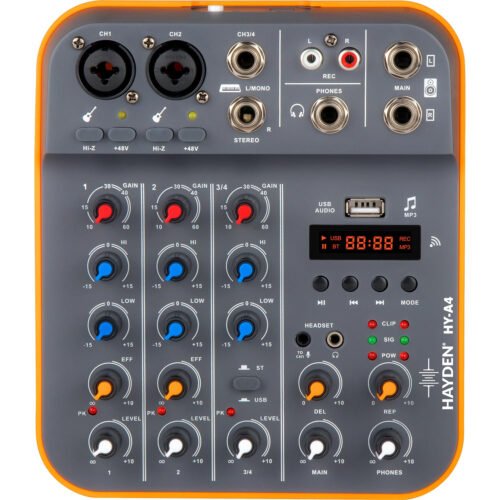 6a5201e78dab993c2886991e7757ee3415a3828a10bbe48bb41de.jpg Hayden Audio HY-A4 4-Channel Audio Mixer