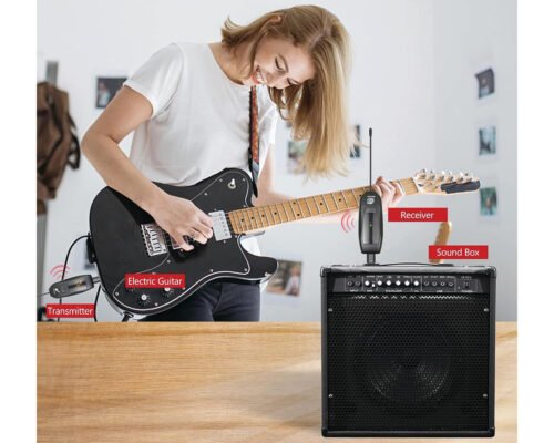 Hayden T8 Guitar Wireless System Built-in Rechargeable Lithium Battery Digital Wireless Guitar Cable Transmitter Receiver for Electric Guitar Bass Violin Ukulele Amplifier Instruments