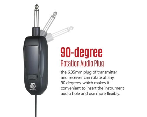 Hayden T8 Guitar Wireless System Built-in Rechargeable Lithium Battery Digital Wireless Guitar Cable Transmitter Receiver for Electric Guitar Bass Violin Ukulele Amplifier Instruments