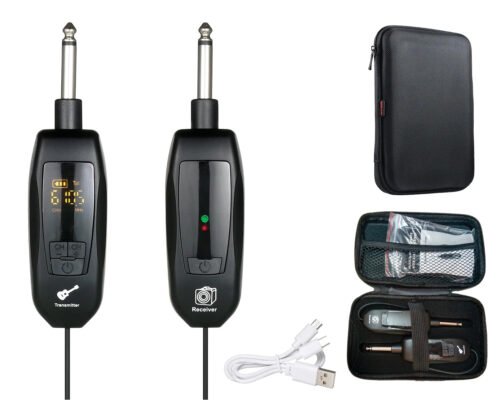 Hayden T8 Guitar Wireless System Built-in Rechargeable Lithium Battery Digital Wireless Guitar Cable Transmitter Receiver for Electric Guitar Bass Violin Ukulele Amplifier Instruments