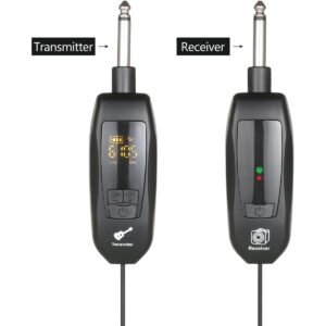 Hayden T8 Guitar Wireless System Built-in Rechargeable Lithium Battery Digital Wireless Guitar Cable Transmitter Receiver for Electric Guitar Bass Violin Ukulele Amplifier Instruments