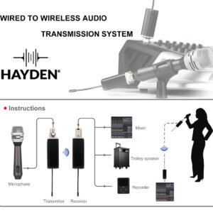Hayden Audio Wireless Microphone System with XLR Adapter