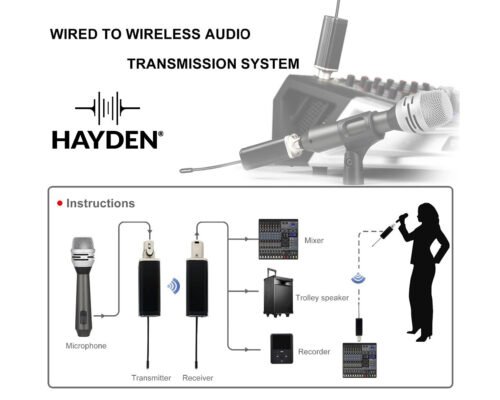 Hayden Audio Wireless Microphone System with XLR Adapter