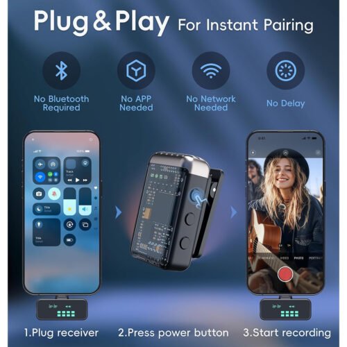 6a52213f6ec0f73f926aa49153ec55c98b4d72bde6f2ad8c7d1a4.jpg Hayden Audio HY-MIC2 Wireless Clip-On Microphone (Type-C)
