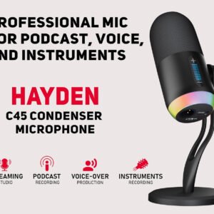 6a52218f542492e284e24ecaa789a3b9bab5cd30da32c1786c14d.jpg Hayden Audio HY-C45 Professional Condenser Microphone