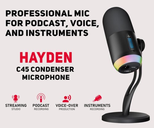 6a52218f542492e284e24ecaa789a3b9bab5cd30da32c1786c14d.jpg Hayden Audio HY-C45 Professional Condenser Microphone