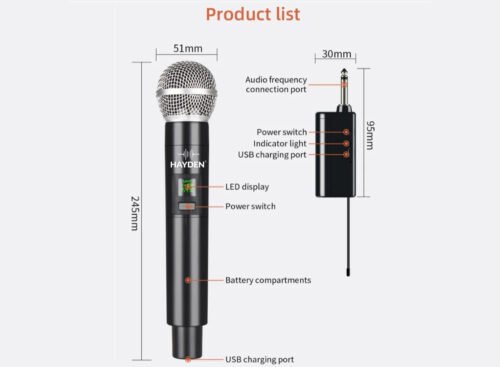 Hayden Audio HY-58 UHF Wireless Microphone