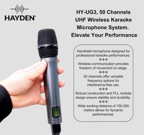 6a52256706bb5d7e2b1f200f5eb066768a47961d7ee1e3b039b1a.jpg Hayden Audio HY-UG3 UHF Wireless Microphone