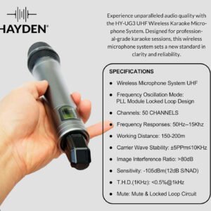 6a522567c695682e654e5991e73eb62badae7b3adc50767d24cd6.jpg Hayden Audio HY-UG3 UHF Wireless Microphone