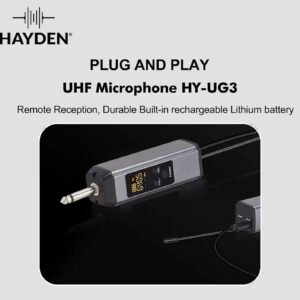 6a52256884e0f2830a7ddbbfe881c45fc253a95da17d36721c0dd.jpg Hayden Audio HY-UG3 UHF Wireless Microphone