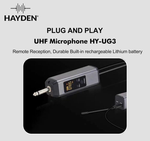 6a52256884e0f2830a7ddbbfe881c45fc253a95da17d36721c0dd.jpg Hayden Audio HY-UG3 UHF Wireless Microphone