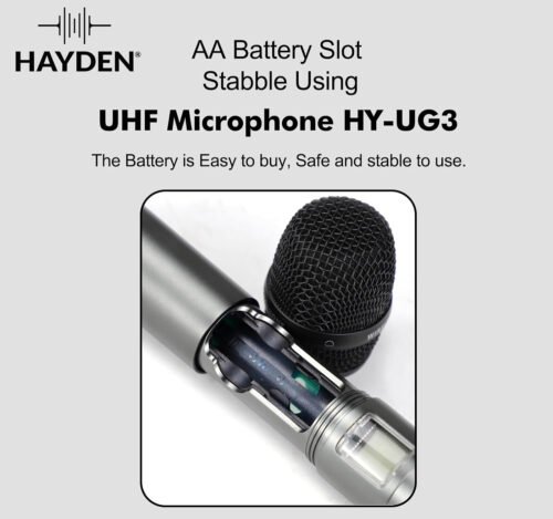 6a52256940ff379cfa915eea3aa05b90f892459afd36d469c07d7.jpg Hayden Audio HY-UG3 UHF Wireless Microphone
