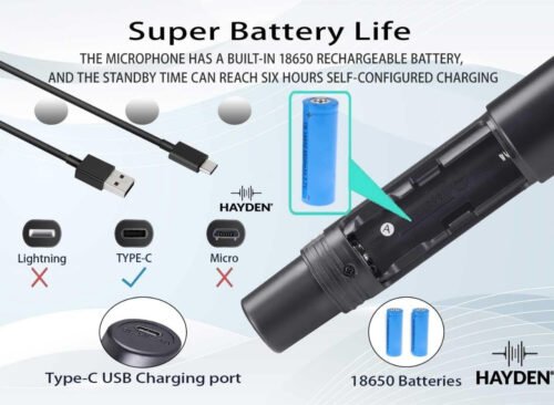 6a52259f4d99c11afb307fba18dada0dc7dacdf5ef7dc41943a90.jpg Hayden Audio HY-08 Dual UHF Wireless Microphone