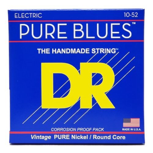 DR, Electric Guitar Strings, Pure Blues, .010-.052, Medium to Heavy -Set PHR-10/52 DR, Electric Guitar Strings, Pure Blues, .010-.052, Medium to Heavy -Set PHR-10/52