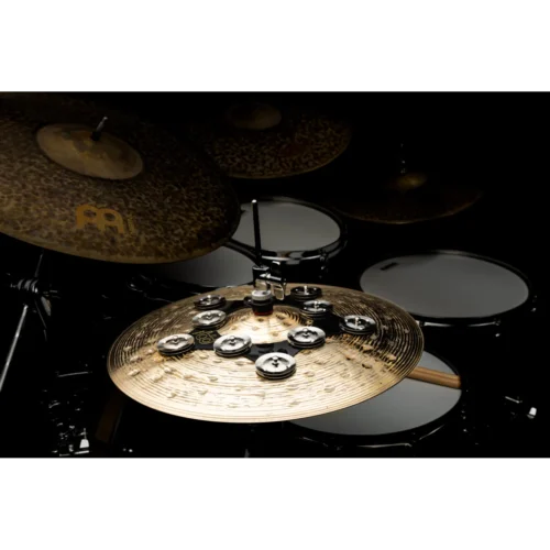 Meinl, Tambourine, Drummer Add-Ons, Super Flex, HiHat, Stainless Steel Jingles -9.5" SFHHT