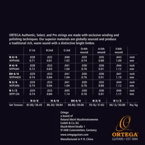 Ortega Classical Guitar Strings, Silver Plated, Normal Tension 0.28-0.43w NYP44N (2) Ortega Classical Guitar Strings, Silver Plated, Normal Tension 0.28-0.43w NYP44N