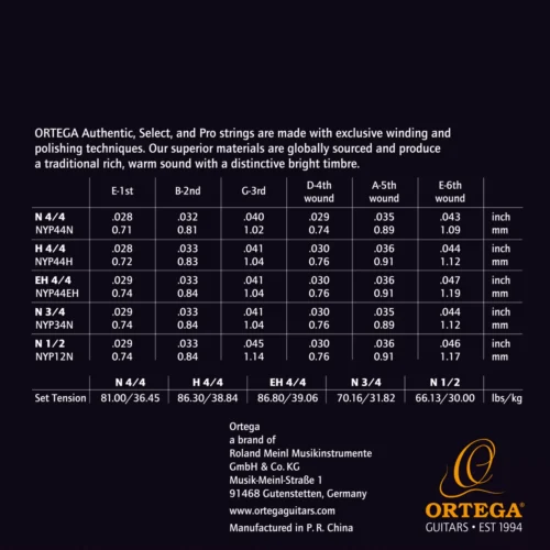 Ortega Classical Guitar Strings, Silver Plated, Normal Tension 0.28-0.43w NYP44N (2) Ortega Classical Guitar Strings, Silver Plated, Normal Tension 0.28-0.43w NYP44N