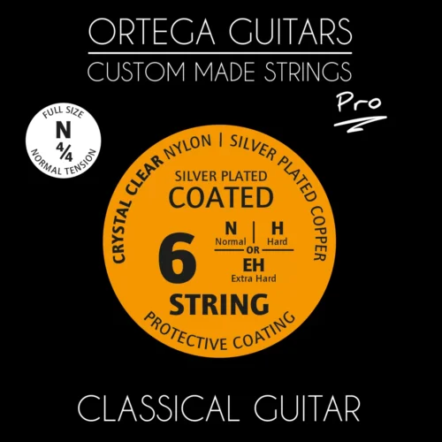 Ortega Classical Guitar Strings, Silver Plated, Normal Tension 0.28-0.43w NYP44N