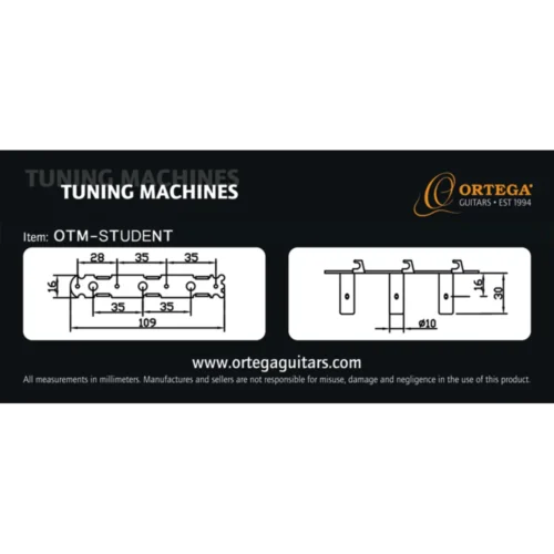 Ortega Guitar Tuning Machine, Student Series -Chrome -Black OTM-STUDENT (1) Ortega Guitar Tuning Machine, Student Series -Chrome -Black OTM-STUDENT