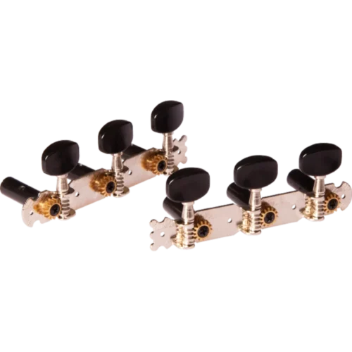 Ortega Guitar Tuning Machine, Student Series -Chrome -Black OTM-STUDENT