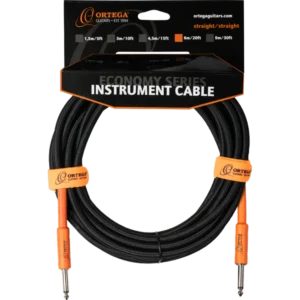 Ortega Instrument Cable, Economy Series, Straight/Straight - 20ft -Orange & Black OECIS-20