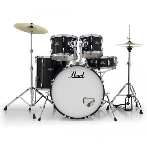 Pearl Acoustic Drum Set, 5 Pcs, Roadshow, W/Stands & Cymbals -Jet Black RS525SC/C (31)