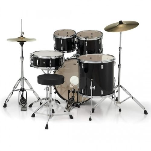 Pearl Acoustic Drum Set, 5 Pcs, Roadshow, WStands & Cymbals -Jet Black RS525SCC (34) Pearl Acoustic Drum Set, 5 Pcs, Roadshow, W/Stands & Cymbals -Jet Black RS525SC/C (31)