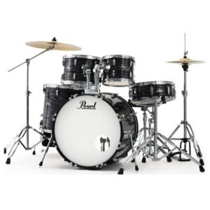 Pearl Acoustic Drum Set, 5 Pcs, Roadshow, with Stands & Cymbals -Midnight Chrome Vortex RS525SCC (807) Pearl Acoustic Drum Set, 5 Pcs, Roadshow, with Stands & Cymbals -Midnight Chrome Vortex RS525SC/C (801)
