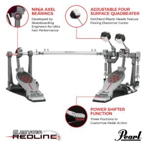 Pearl Bass Drum Pedal, Eliminator, Chain Drive, Twin Pedal P-2052C (6) Pearl Bass Drum Pedal, Eliminator, Chain Drive, Twin Pedal P-2052C