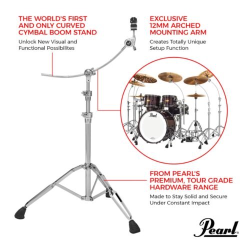 Pearl Cymbal Boom Stand, Curved B-1030C (1) Pearl Cymbal Boom Stand, Curved B-1030C