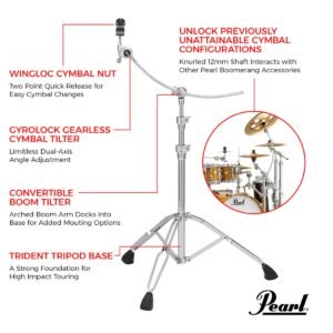 Pearl Cymbal Boom Stand, Curved B-1030C (4) Pearl Cymbal Boom Stand, Curved B-1030C
