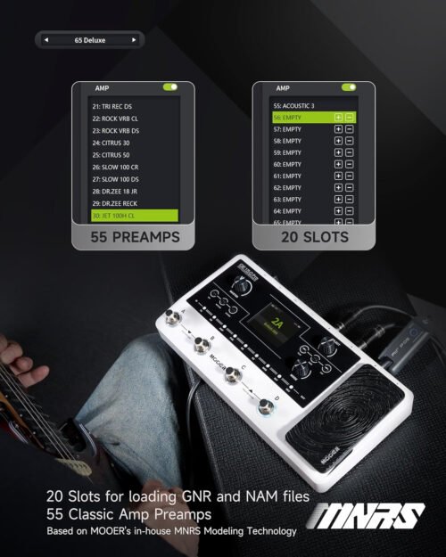 6a7048c4ab90d64e681e62b19f8a6383790658b62189bb05bafb2.jpg MOOER GE150 Pro Guitar Amp Modelling Multi Effects, Reverb, Delay, Looper Drum with 4 Footswiches, Expression Pedal, USB OTG Live Recording, MNRS GNR and GIR Loader