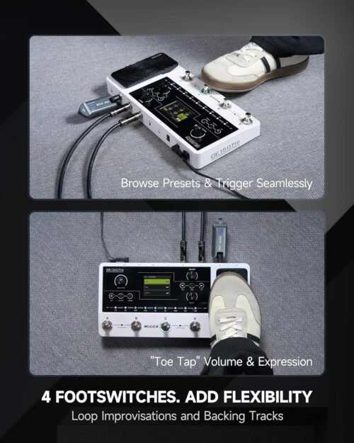 6a7048c5f23f53db0e978fddd2afbfd7c879457591ad37c56800a.jpg MOOER GE150 Pro Guitar Amp Modelling Multi Effects, Reverb, Delay, Looper Drum with 4 Footswiches, Expression Pedal, USB OTG Live Recording, MNRS GNR and GIR Loader