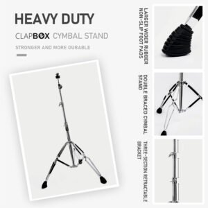 Clapbox Straight Cymbal Stand CYM-08, Heavy Duty Clapbox Straight Cymbal Stand CYM-08, Heavy Duty