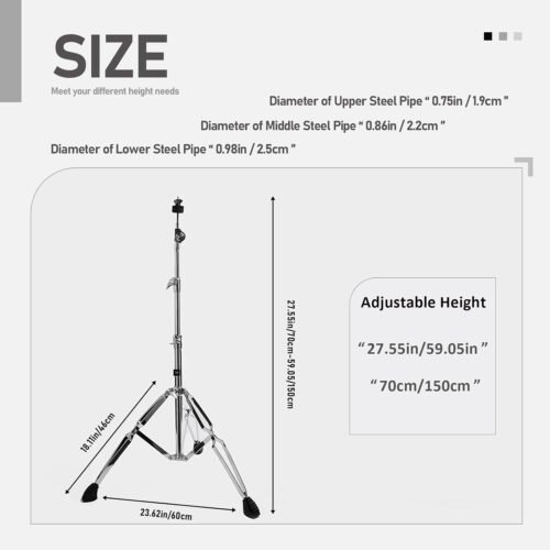 Clapbox Straight Cymbal Stand CYM-08, Heavy Duty Clapbox Straight Cymbal Stand CYM-08, Heavy Duty