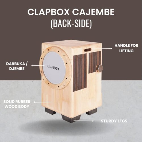 Clapbox Cajembe Cajon 4-in-1 – Rubber Wood, 3 Internal Snares, Natural