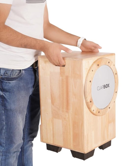 Clapbox Cajembe Cajon 4-in-1 – Rubber Wood, 3 Internal Snares, Natural