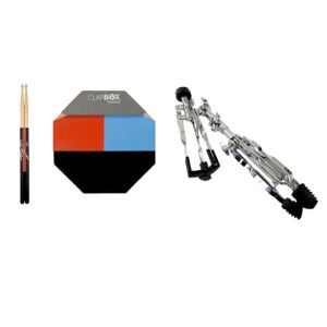 Clapbox Multipad Drum Practice Pad - 4 Different surfaces, 12 inches (Practice Pad Only)