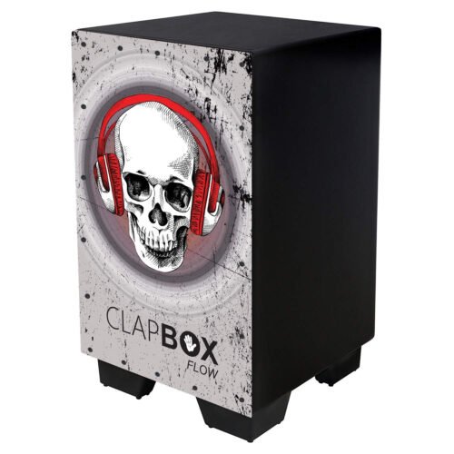 Clapbox CB-FLW8 Walnut Wood Cajon – Black Skull Graphic