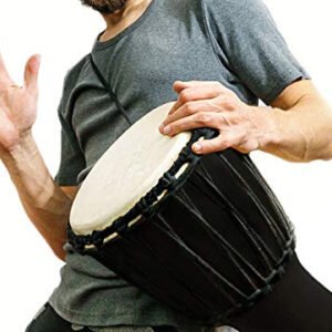 6a71a94a29663070760864755dcc5809e534bf61569019d652d64.jpg Clapbox Djembe - Mango Wood (10 Inches, Black)