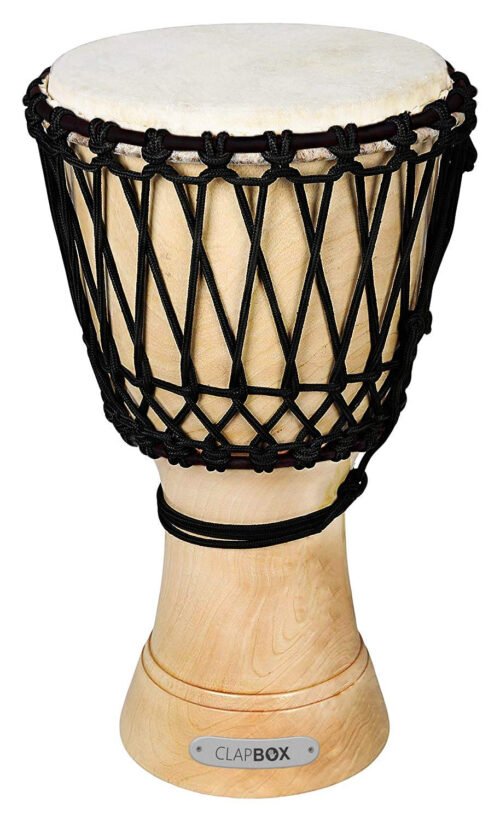 6a71a94cbeff6731f52d8a4e02da855fff6c43c2e492159299464.jpg Clapbox Djembe - Mango Wood (10 Inches, Black)