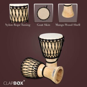 6a71a94feec46873b8bfd50795b70a42ab71cb2faca983797738f.jpg Clapbox Djembe - Mango Wood (10 Inches, Black)