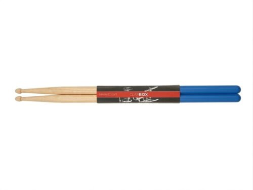 Clapbox Drum Sticks with Grip (Blue) Maple Wood, 7A Size - One Pair